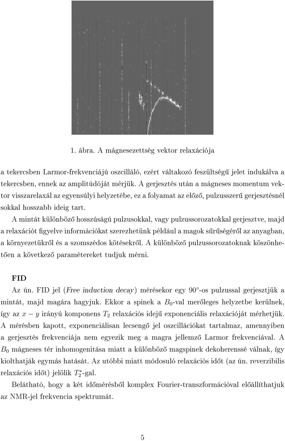 A mintát különböz hosszúságú pulzusokkal, vagy pulzussorozatokkal gerjesztve, majd a relaxációt gyelve információkat szerezhetünk például a magok s r ségér l az anyagban, a környezetükr l és a