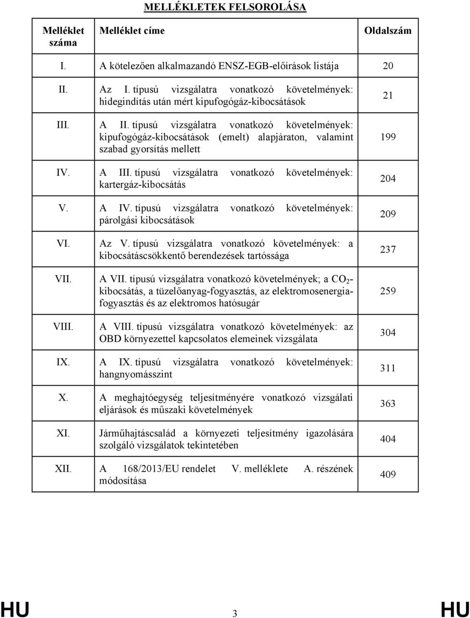 típusú vizsgálatra vonatkozó követelmények: kipufogógáz-kibocsátások (emelt) alapjáraton, valamint szabad gyorsítás mellett IV. A III.