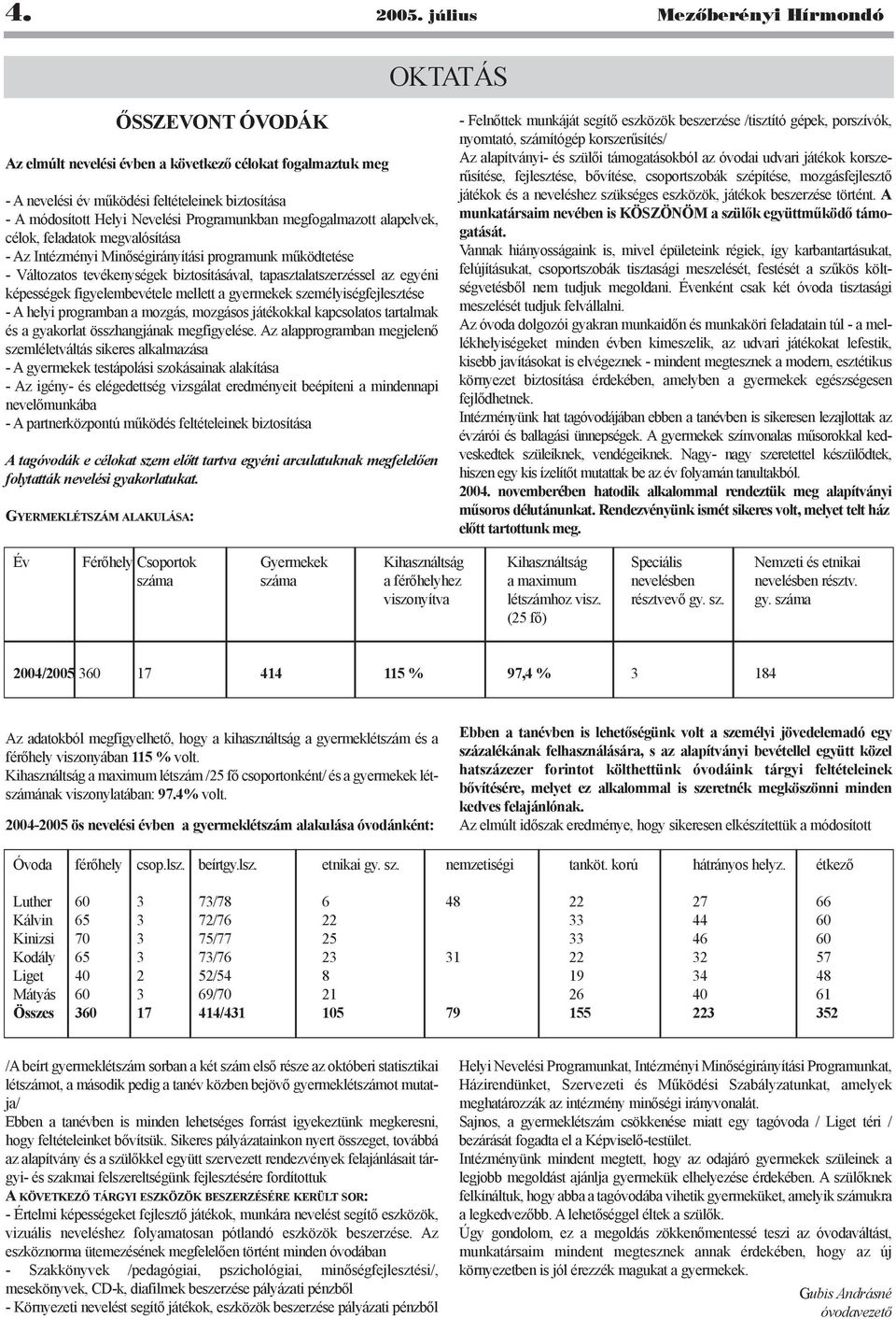 Programunkban megfogalmazott alapelvek, célok, feladatok megvalósítása - Az Intézményi Minõségirányítási programunk mûködtetése - Változatos tevékenységek biztosításával, tapasztalatszerzéssel az