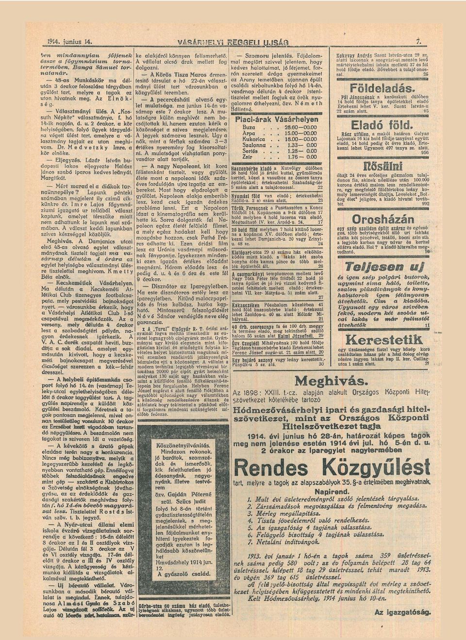 Dr. M e d v e t z k y Imre, kör elnöke. Eljegyz. Lázár István bu dpesti lkos eljegyezte Hlász János szbó ipros kedves leányát, Mrgiíkát.