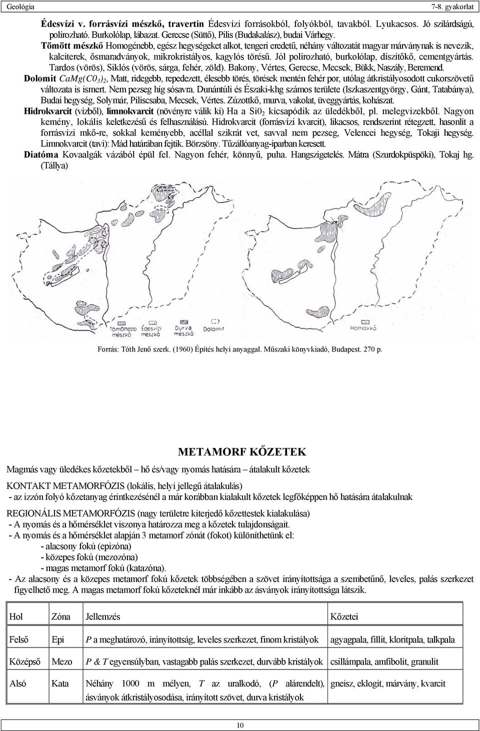 Tömött mészkő Homogénebb, egész hegységeket alkot, tengeri eredetű, néhány változatát magyar márványnak is nevezik, kalciterek, ősmaradványok, mikrokristályos, kagylós törésű.