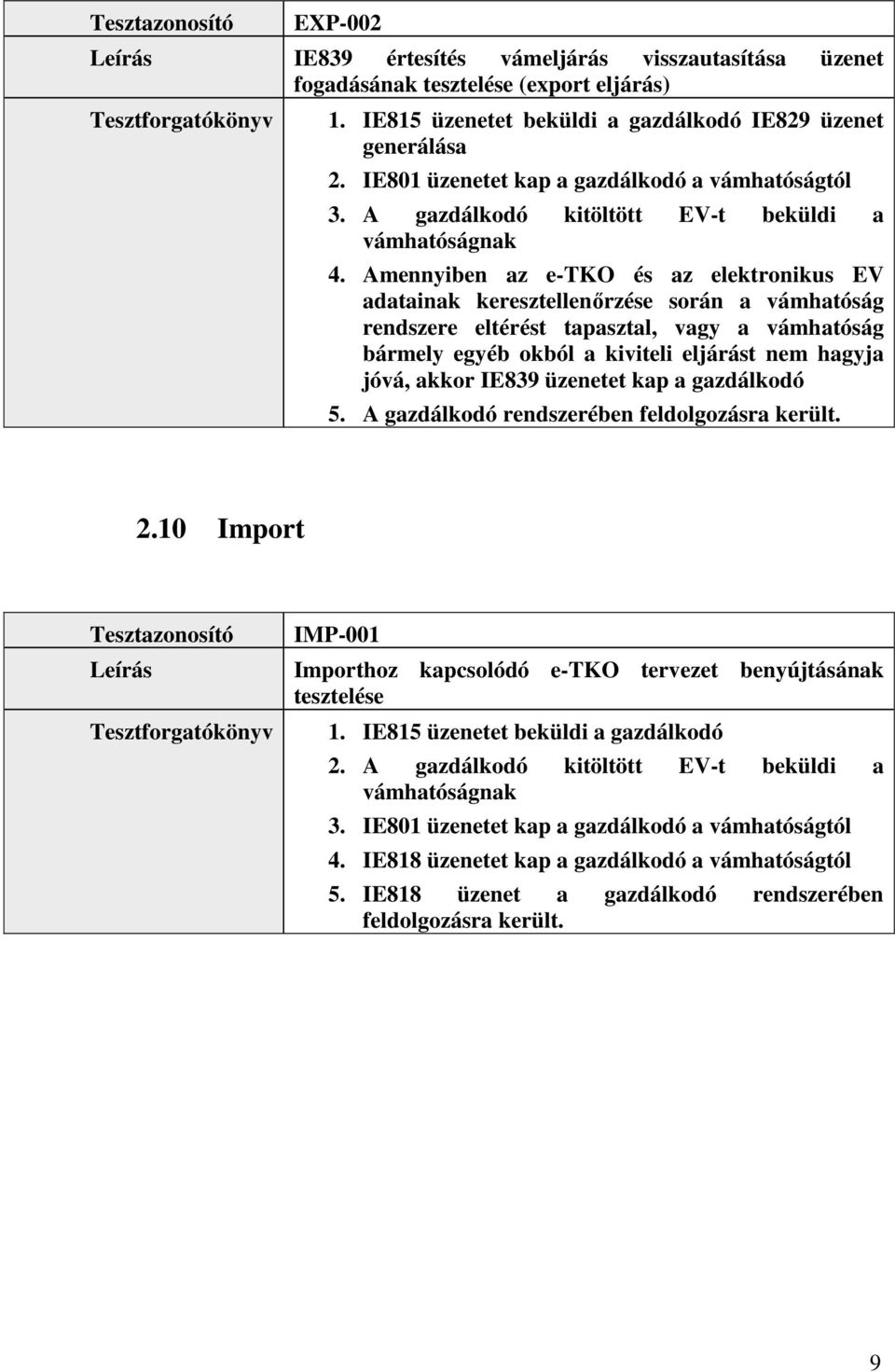 Amennyiben az e-tko és az elektronikus EV adatainak keresztellenırzése során a vámhatóság rendszere eltérést tapasztal, vagy a vámhatóság bármely egyéb okból a kiviteli eljárást nem hagyja jóvá,