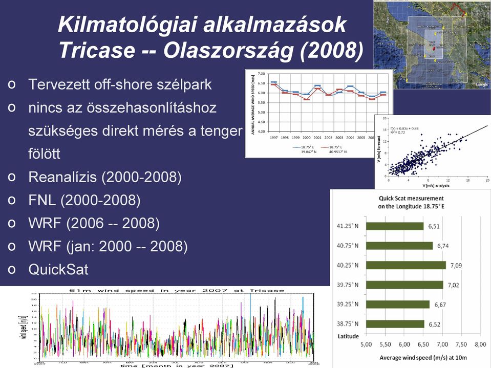 szükséges direkt mérés a tenger fölött o Reanalízis (2000-2008)