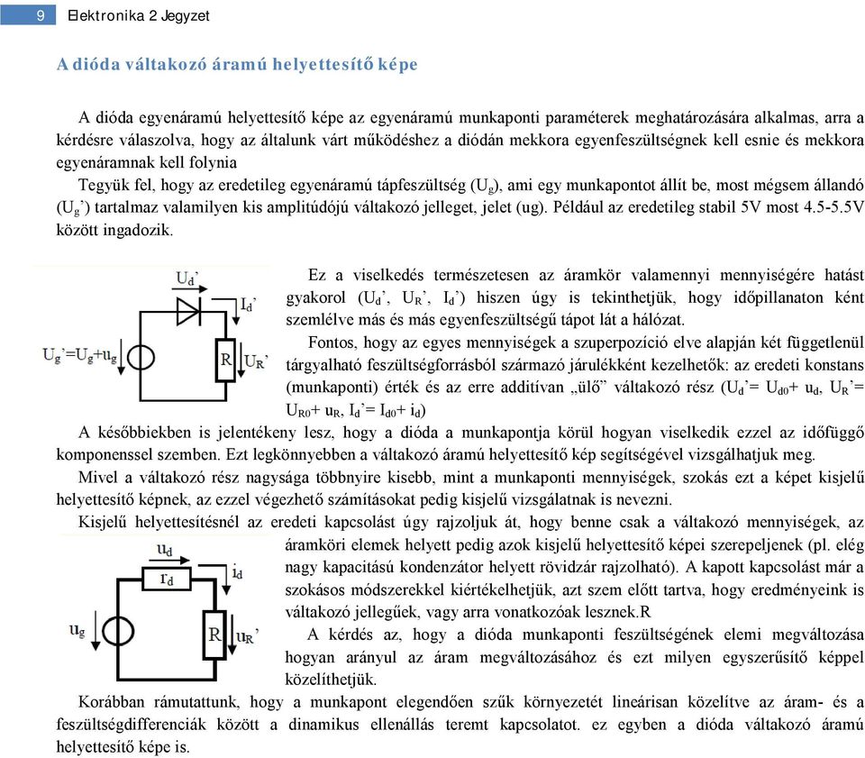 állít be, most mégsem állandó (U g ) tartalmaz valamilyen kis amplitúdójú váltakozó jelleget, jelet (ug). Például az eredetileg stabil 5V most 4.5-5.5V között ingadozik.