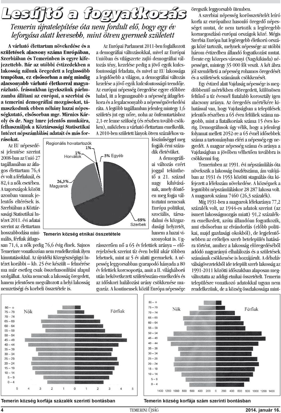 Bár az utóbbi évtizedekben a lakosság nálunk öregedett a leglassúbb tempóban, ez elsősorban a még mindig alacsonyabb várható életkorral magyarázható.