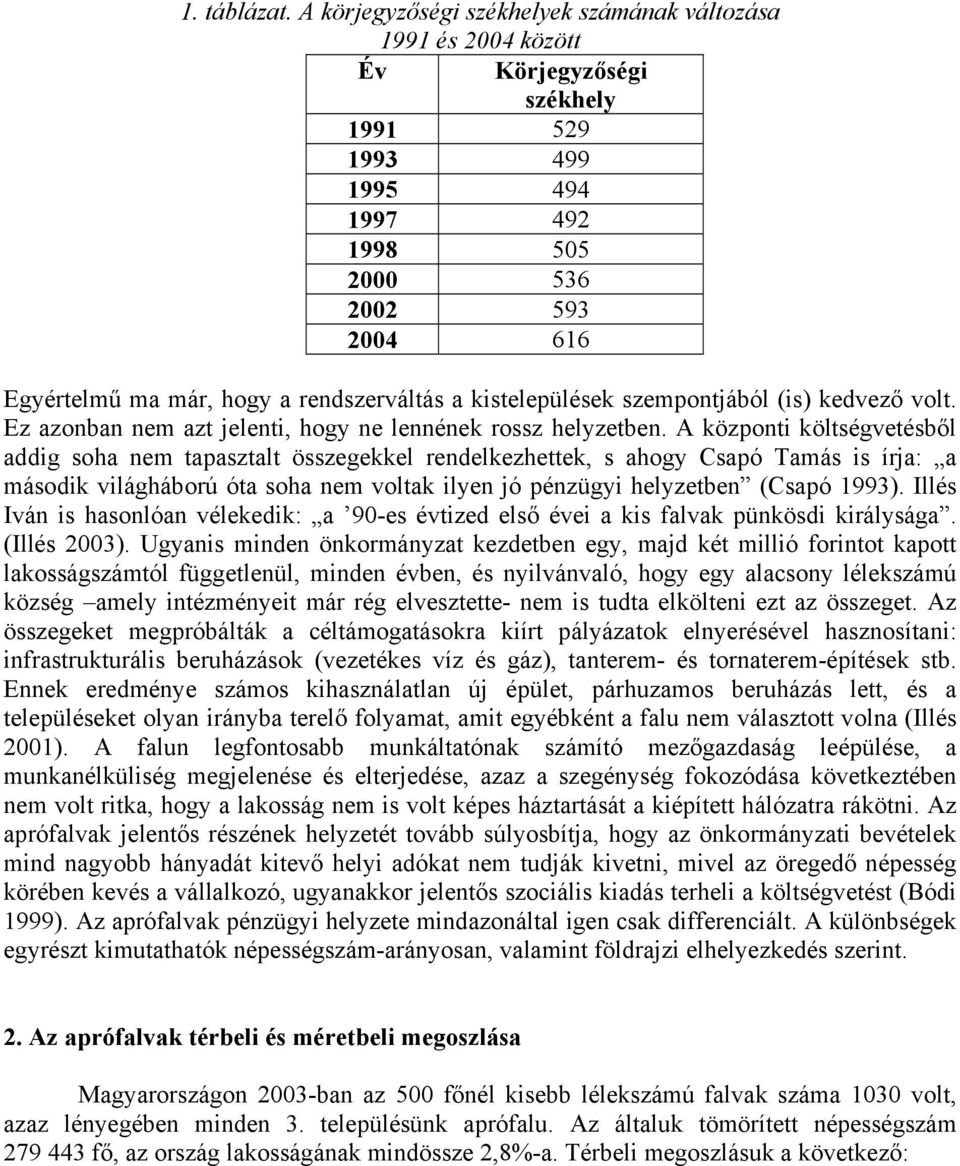 rendszerváltás a kistelepülések szempontjából (is) kedvező volt. Ez azonban nem azt jelenti, hogy ne lennének rossz helyzetben.