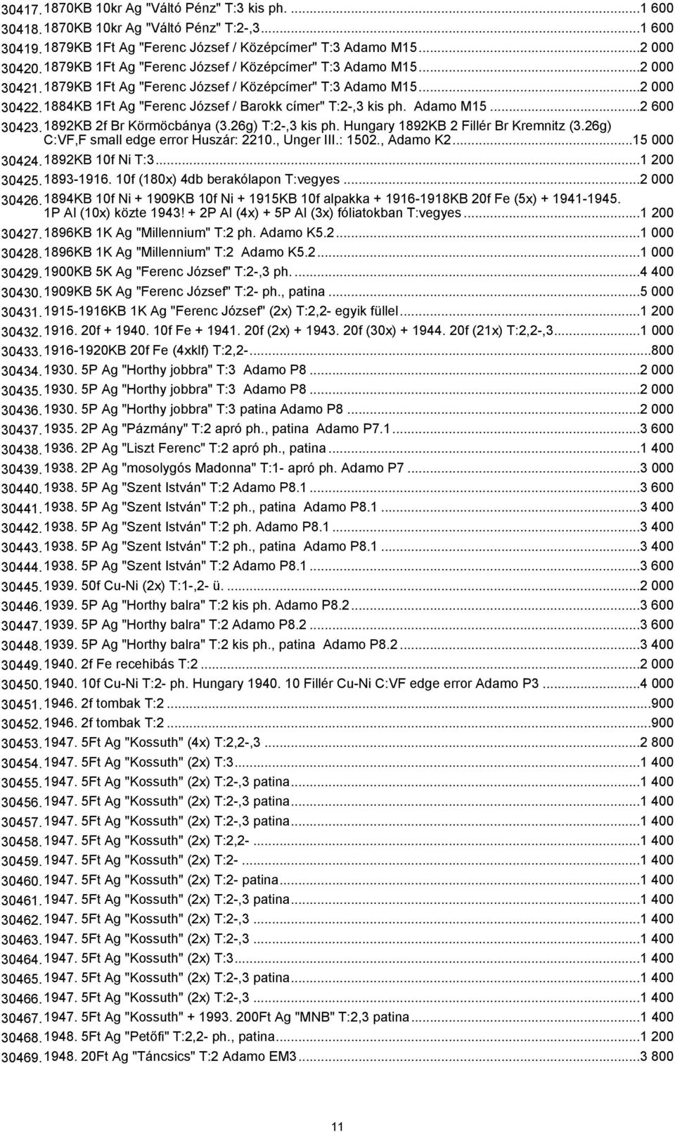 1884KB 1Ft Ag "Ferenc József / Barokk címer" T:2-,3 kis ph. Adamo M15...2 600 30423.1892KB 2f Br Körmöcbánya (3.26g) T:2-,3 kis ph. Hungary 1892KB 2 Fillér Br Kremnitz (3.