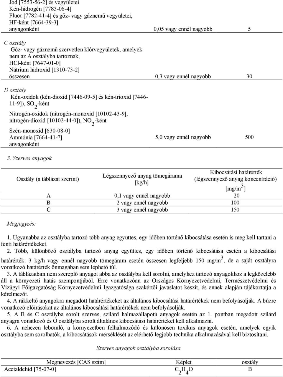 kén-trioxid [7446-11-9]), SO 2 -ként Nitrogén-oxidok (nitrogén-monoxid [10102-43-9], nitrogén-dioxid [10102-44-0]), NO 2 -ként Szén-monoxid [630-08-0] Ammónia [7664-41-7] anyagonként 5,0 vagy ennél