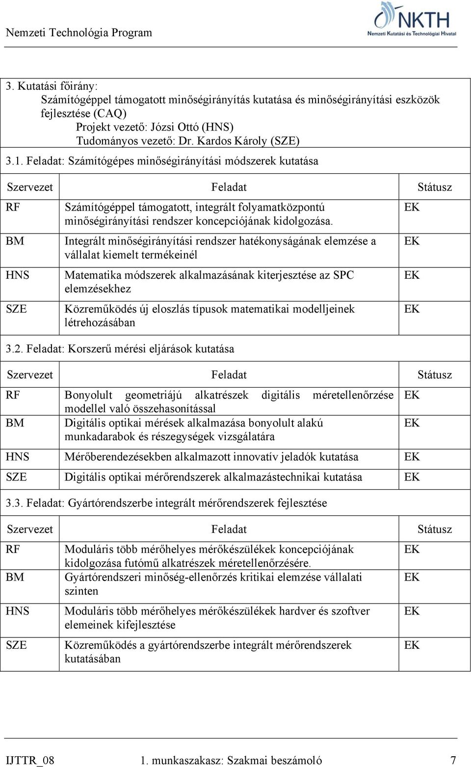 kidolgozása.