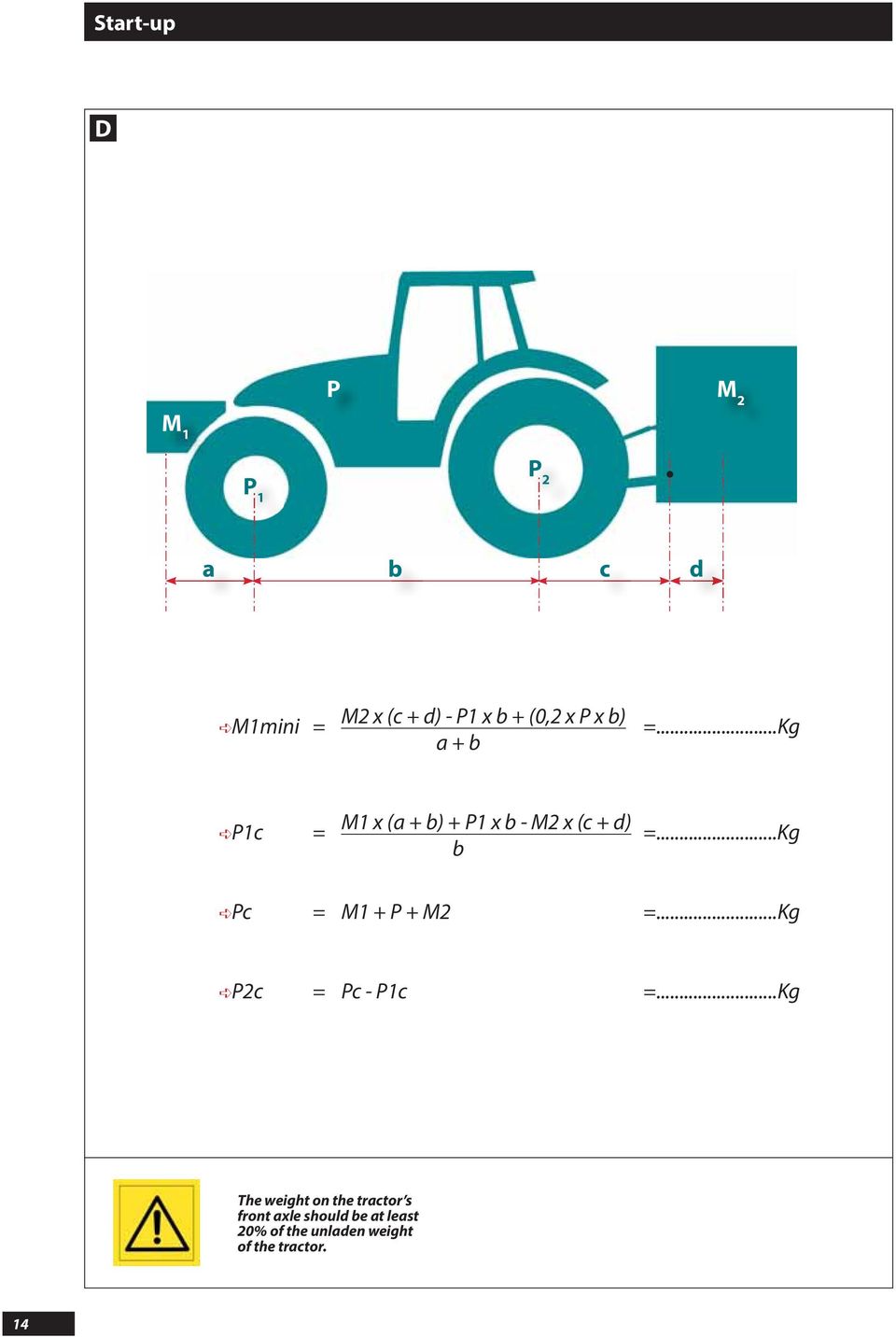 ..Kg b Pc = M + P + M =...Kg Pc = Pc - Pc =.