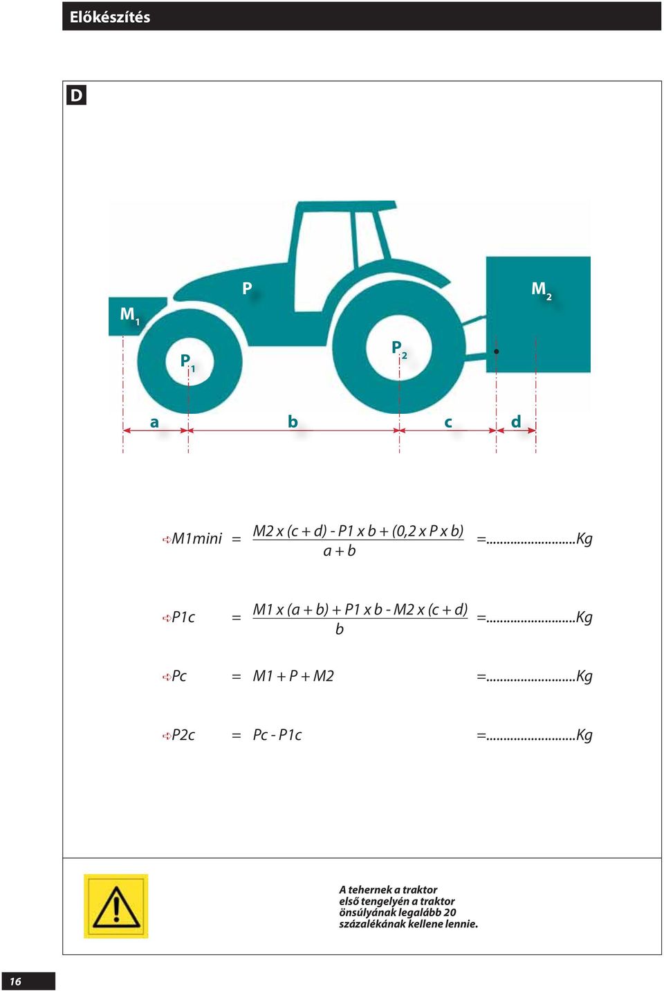 ..Kg b Pc = M + P + M =...Kg Pc = Pc - Pc =.