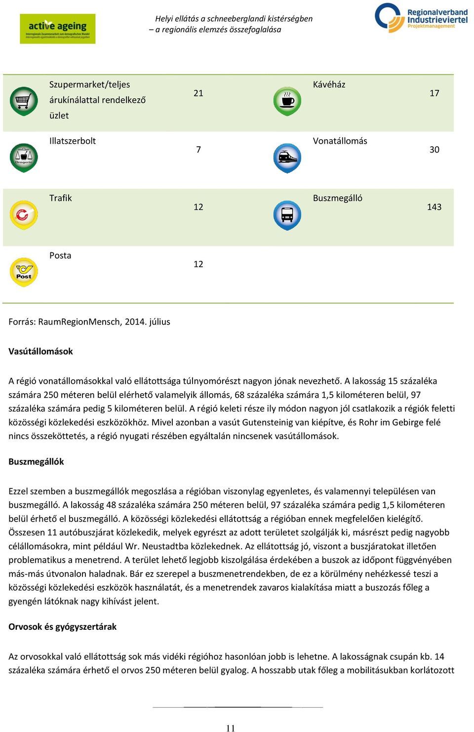 A lakosság 15 százaléka számára 250 méteren belül elérhető valamelyik állomás, 68 százaléka számára 1,5 kilométeren belül, 97 százaléka számára pedig 5 kilométeren belül.