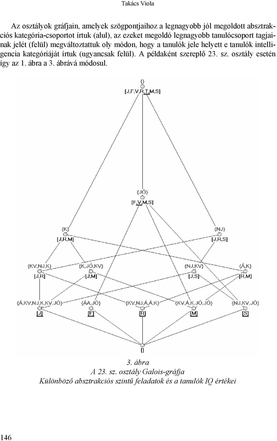 helyett e tanulók intelligencia kategóriáját írtuk (ugyancsak felül). A példaként szereplő 23. sz. osztály esetén így az 1.