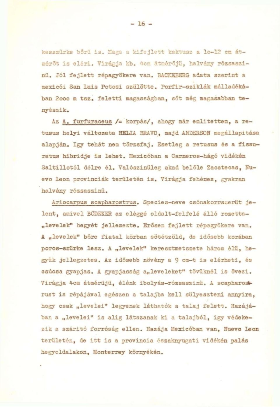 furfuraceus /= korpás/, ahogy már említettem, a rettisus helyi változata HKLIA BRAVÓ, majd Aíü)SRSON mesállapitása alapján. Igy tehát nen törzsfaj.