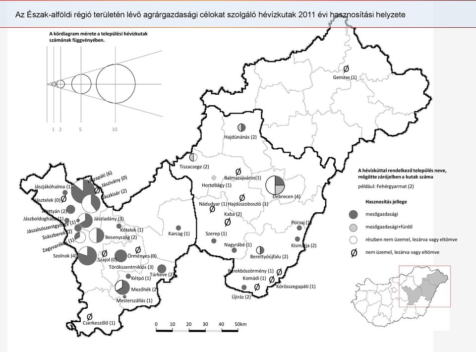 Túrkeve () Kétpó () Mezőhék () Mesterszállás () Karcag () Tiszacsege () Balmazújváros() Hortobágy () Nádudvar () Hajdúszoboszló () Ø Szerep () Ø Kaba () Ø Ø Nagyrábé () Berekböszörmény () Komádi ()