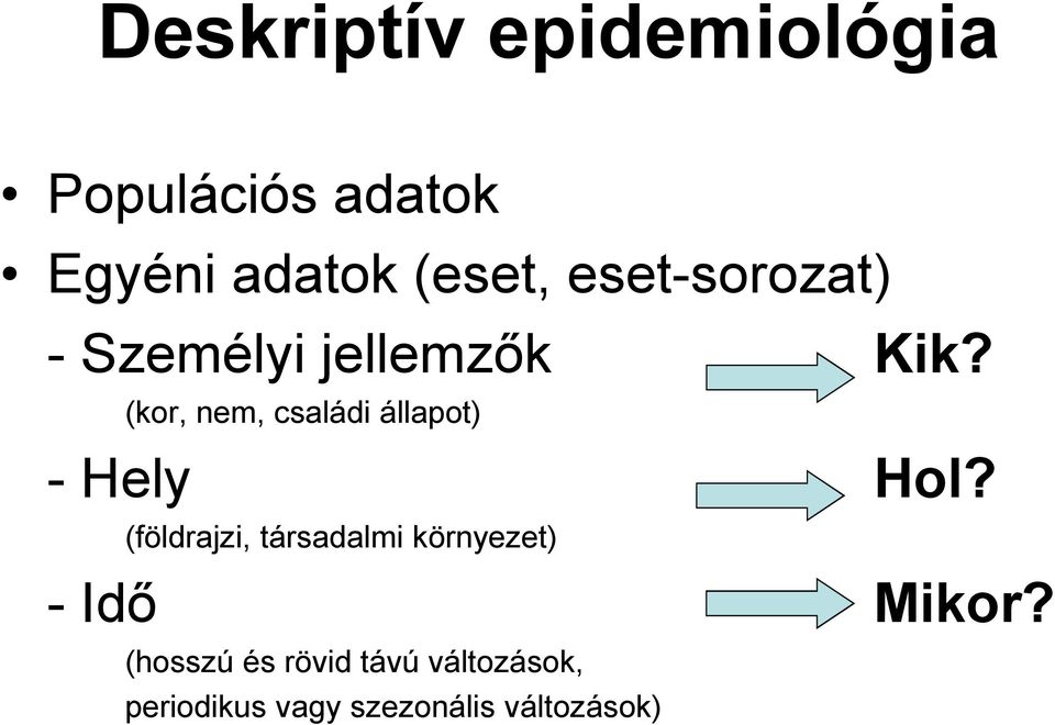 (kor, nem, családi állapot) - Hely Hol?