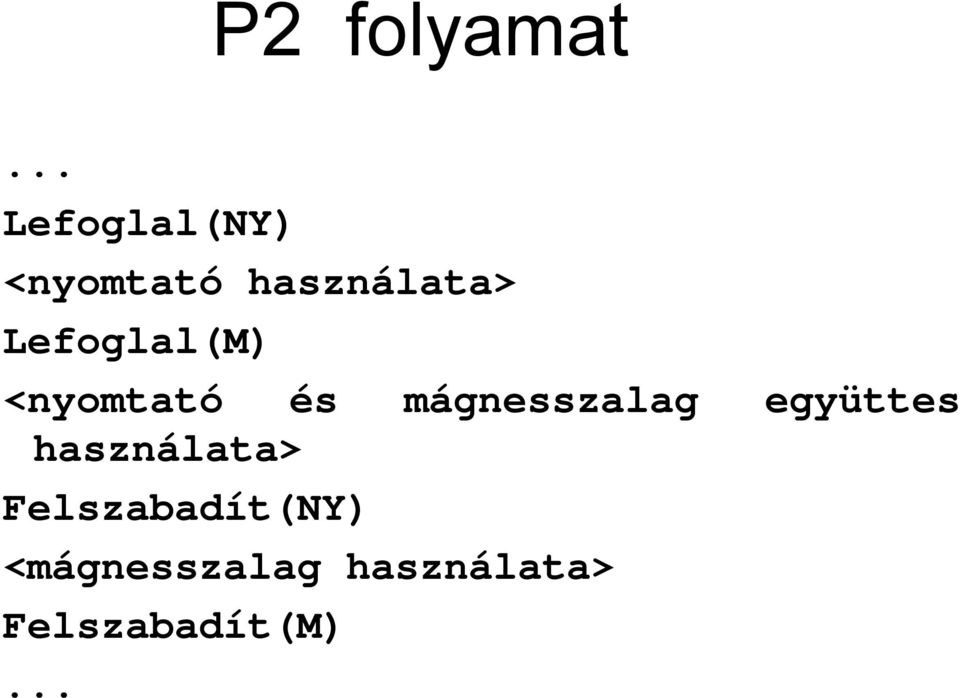 Lefoglal(M) <nyomtató és mágnesszalag