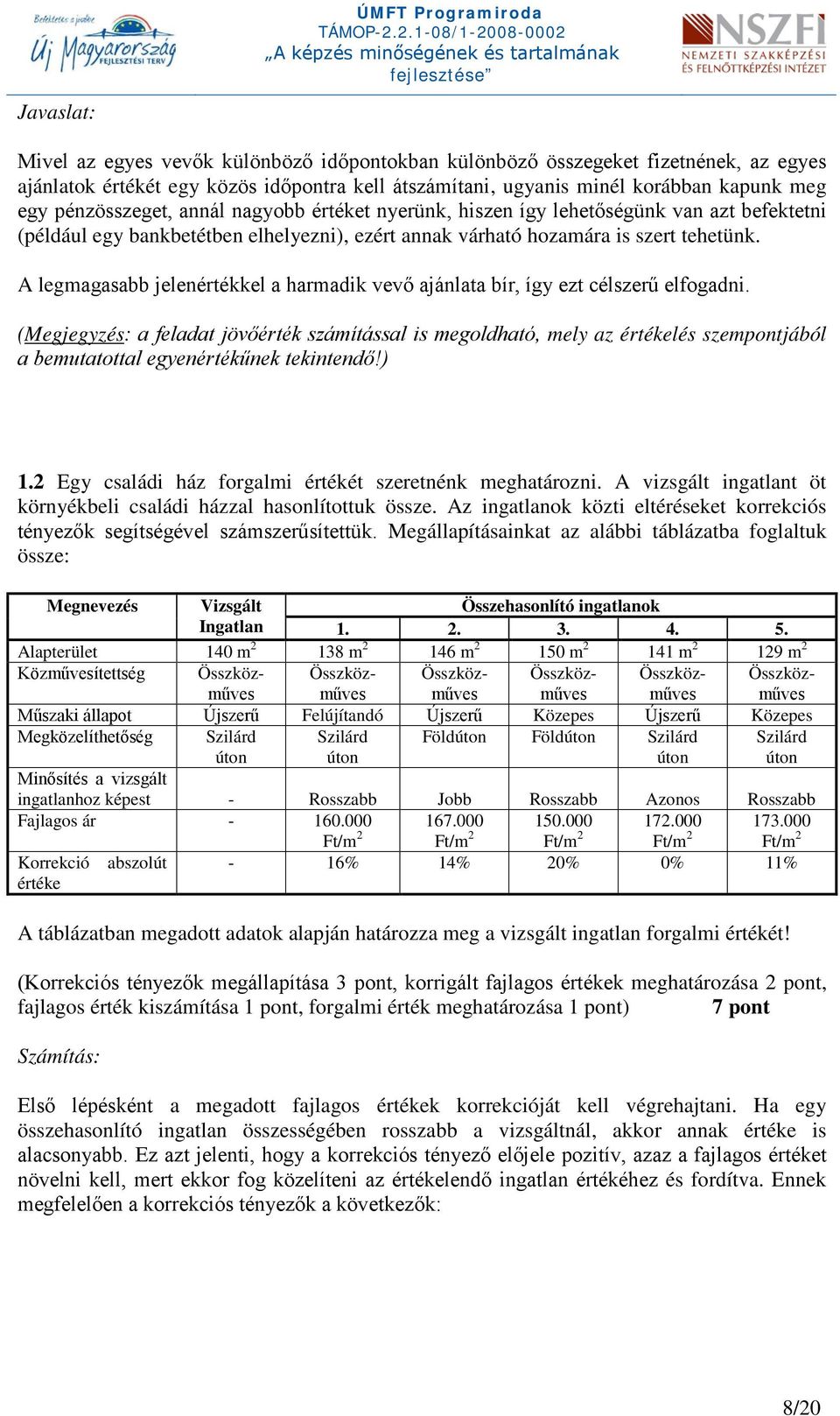 A legmagasabb jelenértékkel a harmadik vevő ajánlata bír, így ezt célszerű elfogadni.