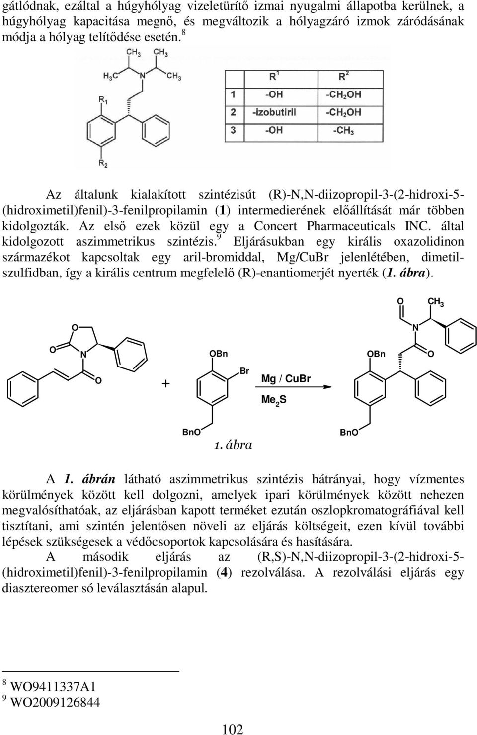 Az els ezek közül egy a Concert Pharmaceuticals INC. által kidolgozott aszimmetrikus szintézis.