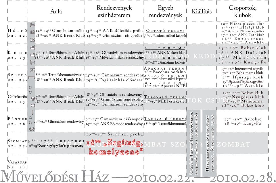 Makett klub kedd kedd kedd 15 ANK Dalklub 16 1.