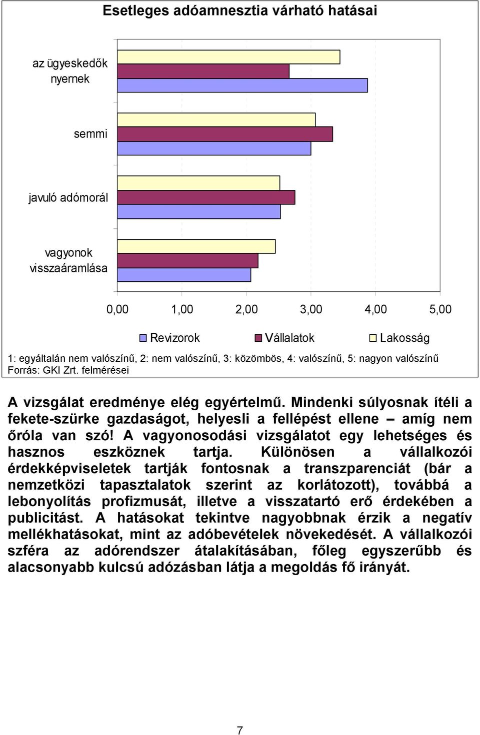 Mindenki súlyosnak ítéli a fekete-szürke gazdaságot, helyesli a fellépést ellene amíg nem őróla van szó! A vagyonosodási vizsgálatot egy lehetséges és hasznos eszköznek tartja.