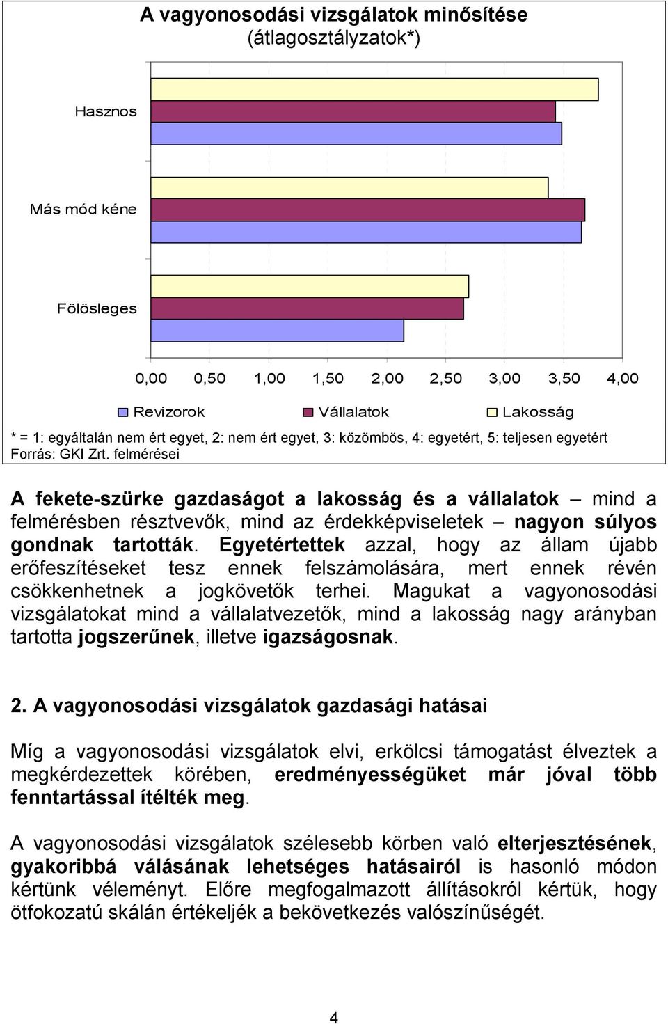 felmérései A fekete-szürke gazdaságot a lakosság és a vállalatok mind a felmérésben résztvevők, mind az érdekképviseletek nagyon súlyos gondnak tartották.