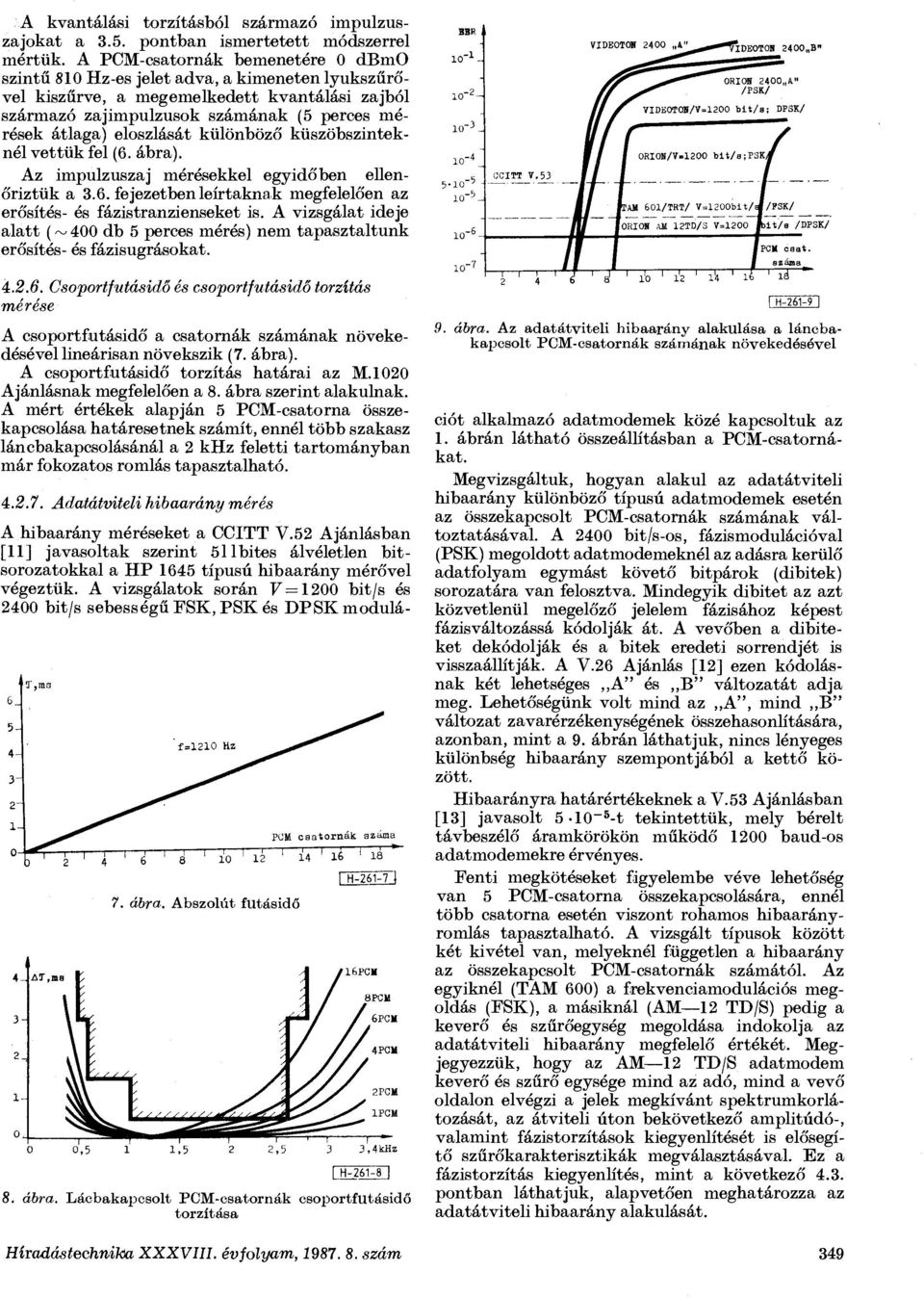 eloszlását különböző küszöbszinteknél vettük fel (6. ábra). Az impulzuszaj mérésekkel egy idő ben ellenőriztük a 3.6. fejezetben leírtaknak megfelelően az erősítés- és fázistranzienseket is.