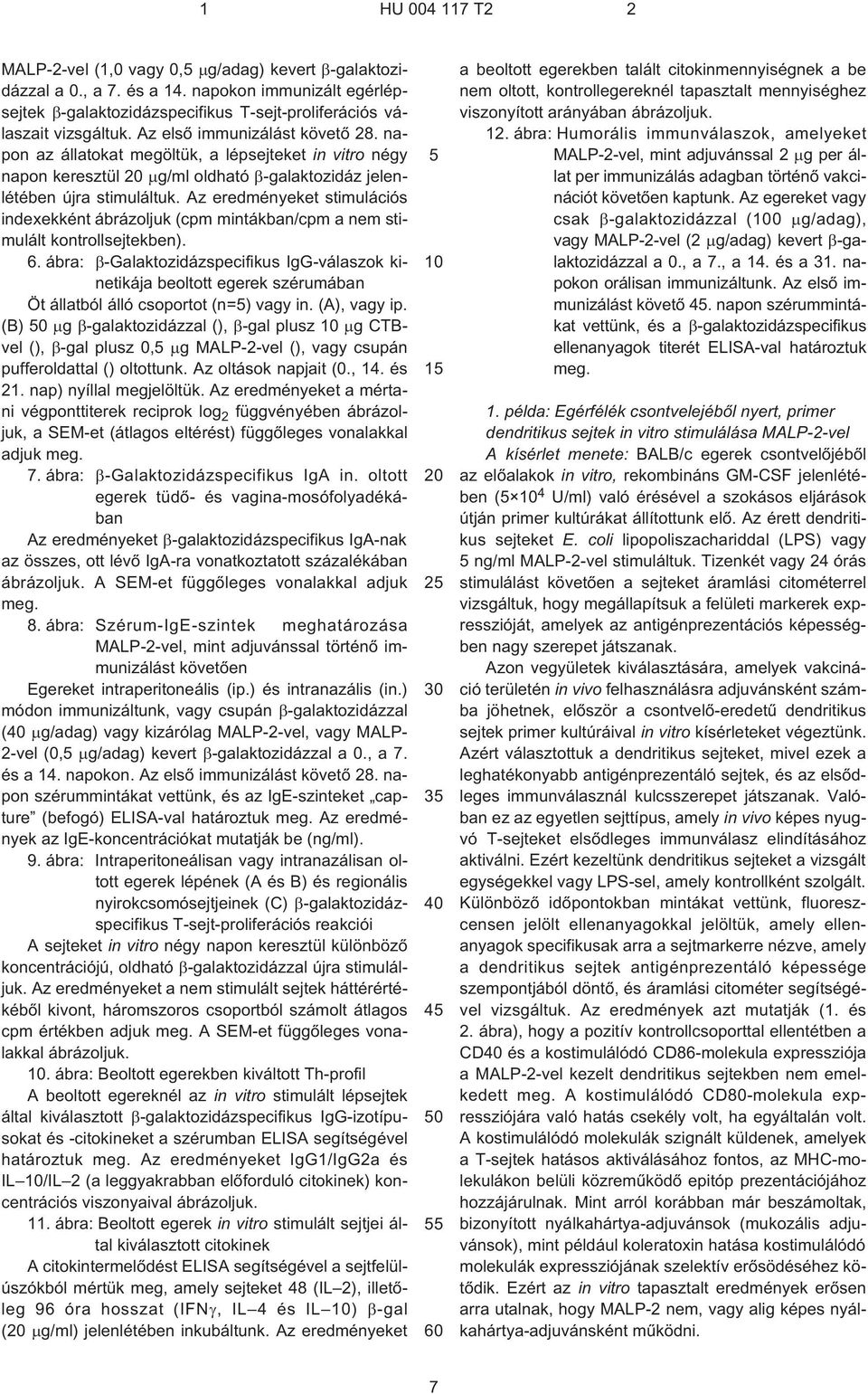 Az eredményeket stimulációs indexekként ábrázoljuk (cpm mintákban/cpm a nem stimulált kontrollsejtekben). 6.