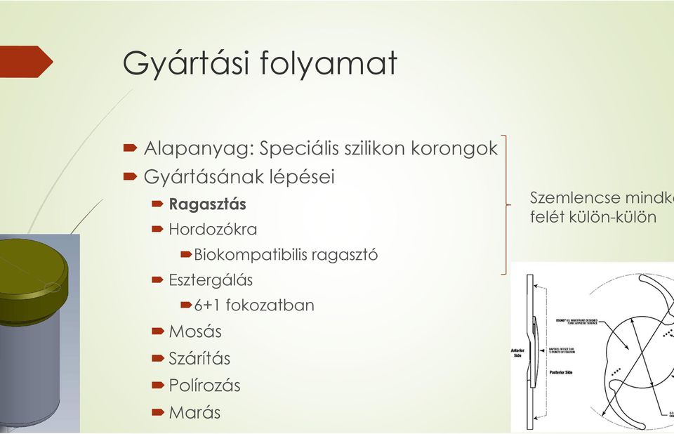 Biokompatibilis ragasztó Esztergálás 6+1 fokozatban