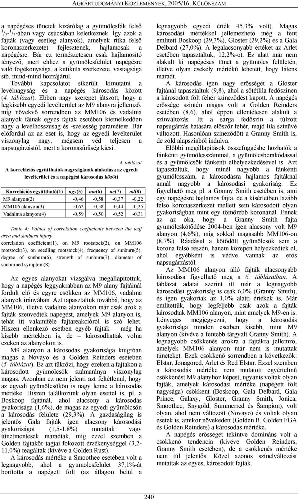 Bár ez természetesen csak hajlamosító tényező, mert ehhez a gyümölcsfelület napégésre való fogékonysága, a kutikula szerkezete, vastagsága stb. mind-mind hozzájárul.