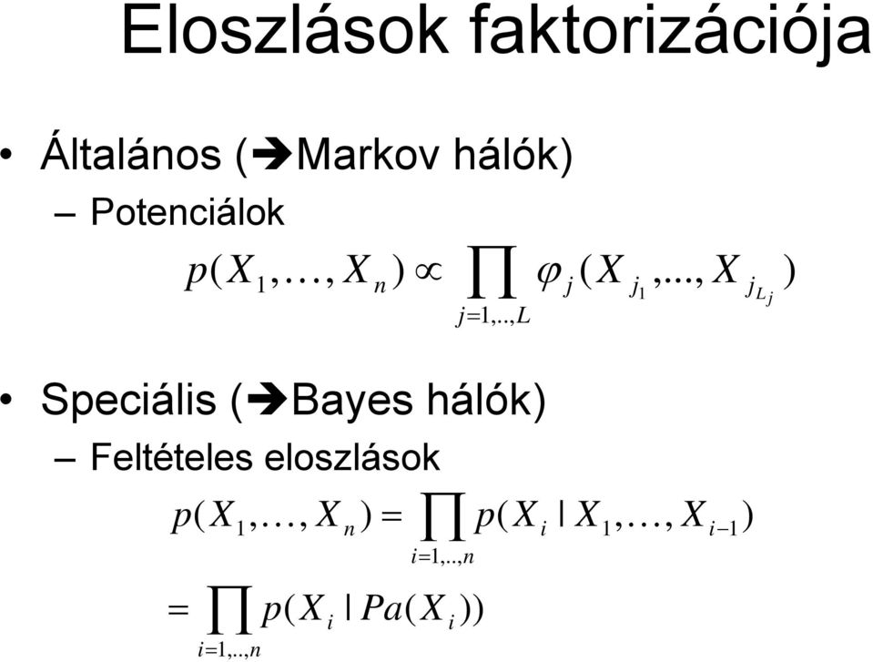 eloszlások = L j j j j n L j p 1,.., 1,.