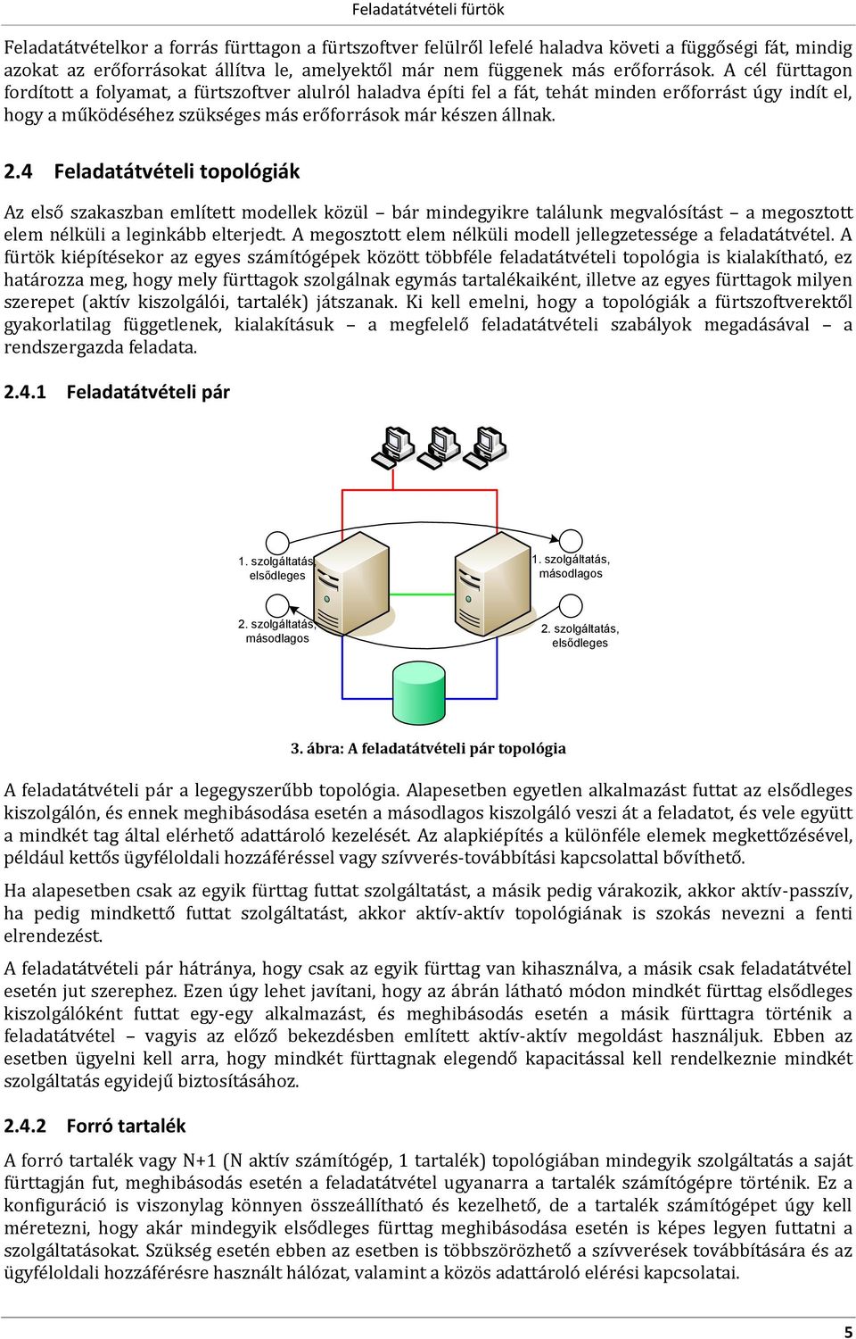 4 Feladatátvételi topológiák Az első szakaszban említett modellek közül bár mindegyikre találunk megvalósítást a megosztott elem nélküli a leginkább elterjedt.