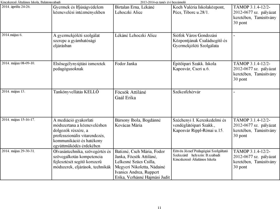 A gyermekjóléti szolgálat szerepe a gyámhatósági eljárásban Lékáné Lehoczki Alice Siófok Város Gondozási Központjának Családsegítő és Gyermekjóléti Szolgálata - 2014. május 08-09-10.