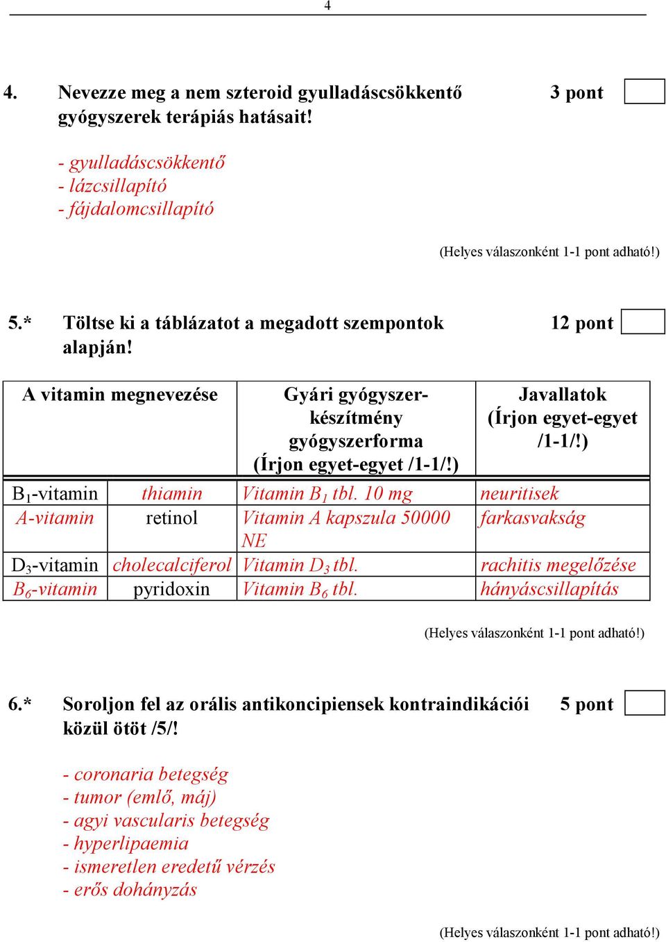 ) B 1 -vitamin thiamin Vitamin B 1 tbl. 10 mg neuritisek A-vitamin retinol Vitamin A kapszula 50000 farkasvakság NE D 3 -vitamin cholecalciferol Vitamin D 3 tbl.