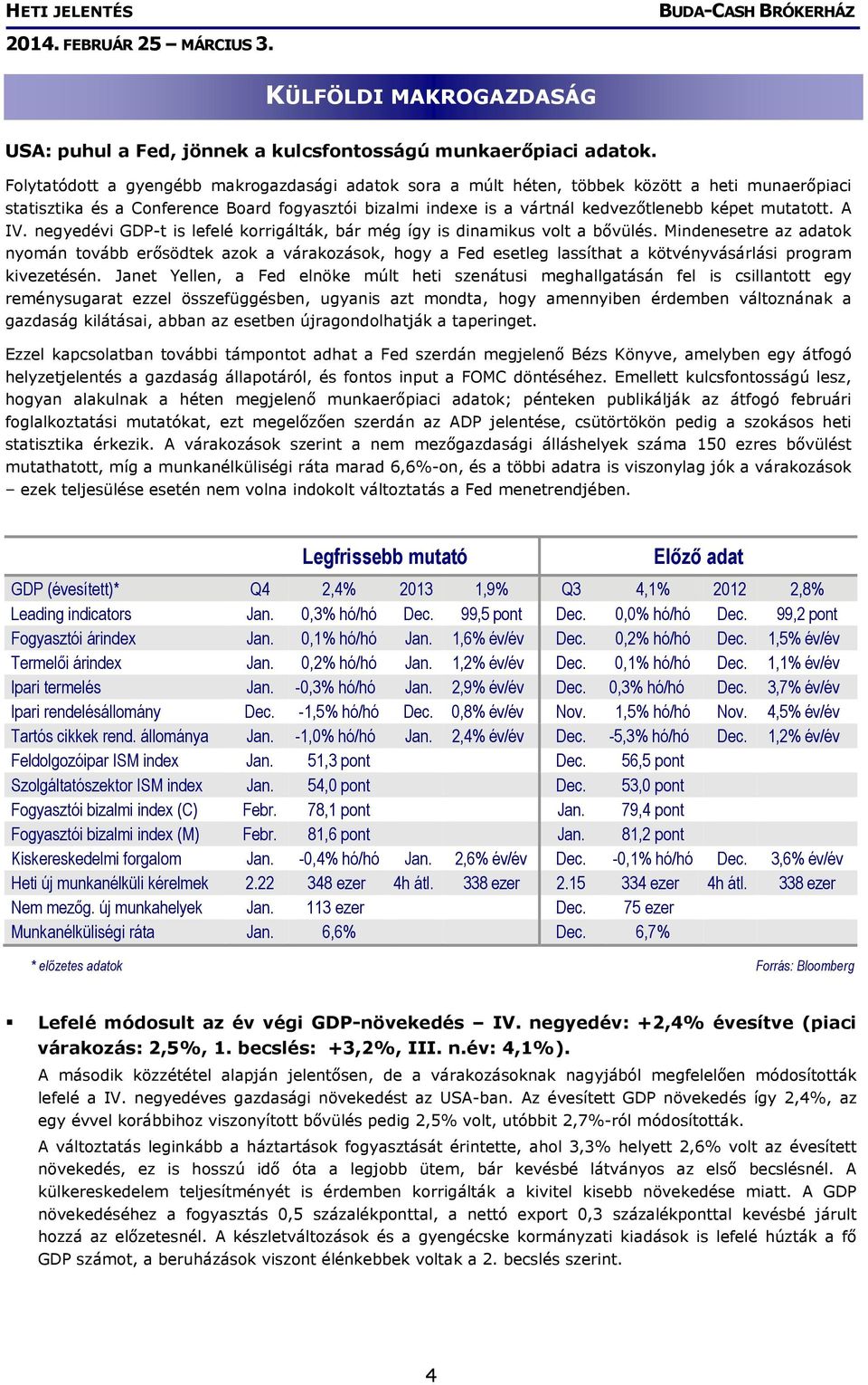 mutatott. A IV. negyedévi GDP-t is lefelé korrigálták, bár még így is dinamikus volt a bővülés.