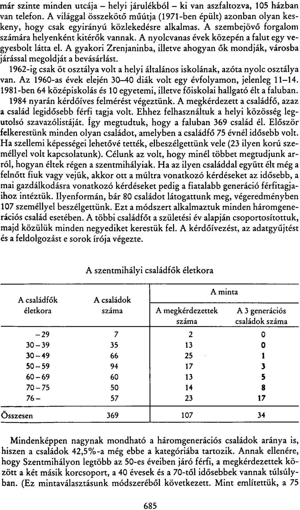 A gyakori Zrenjaninba, illetve ahogyan ők mondják, városba járással megoldját a bevásárlást. 1962-ig csak öt osztálya volt a helyi általános iskolának, azóta nyolc osztálya van.