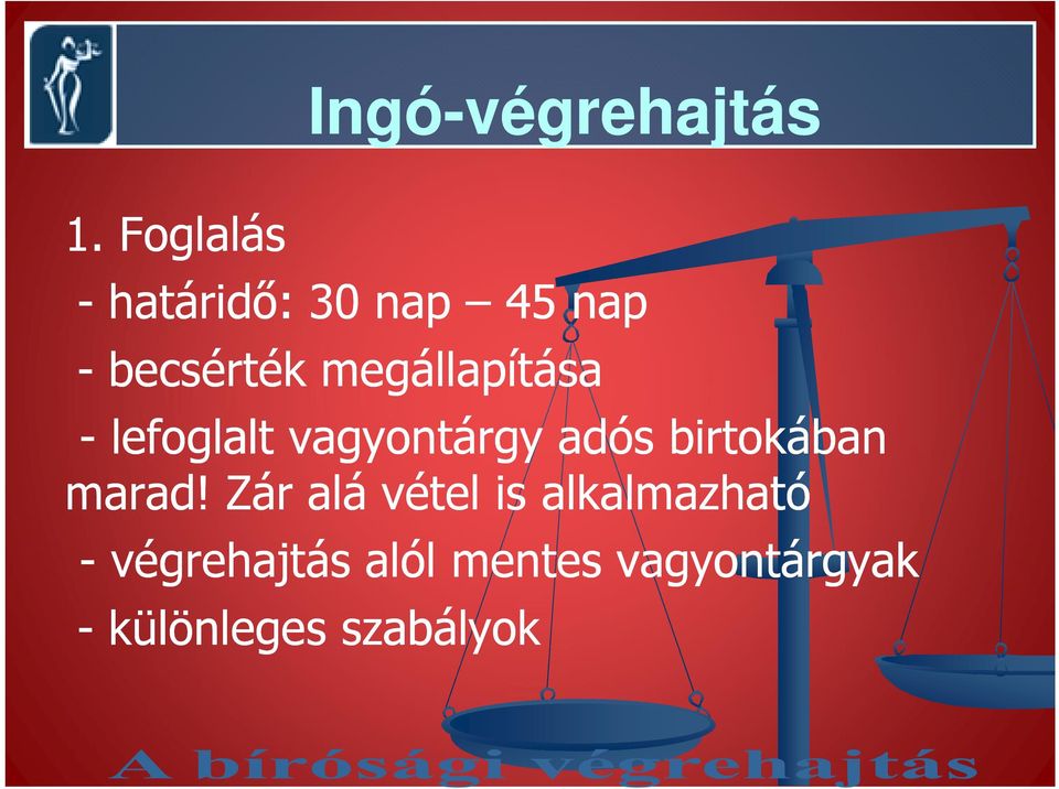 megállapítása - lefoglalt vagyontárgy adós birtokában