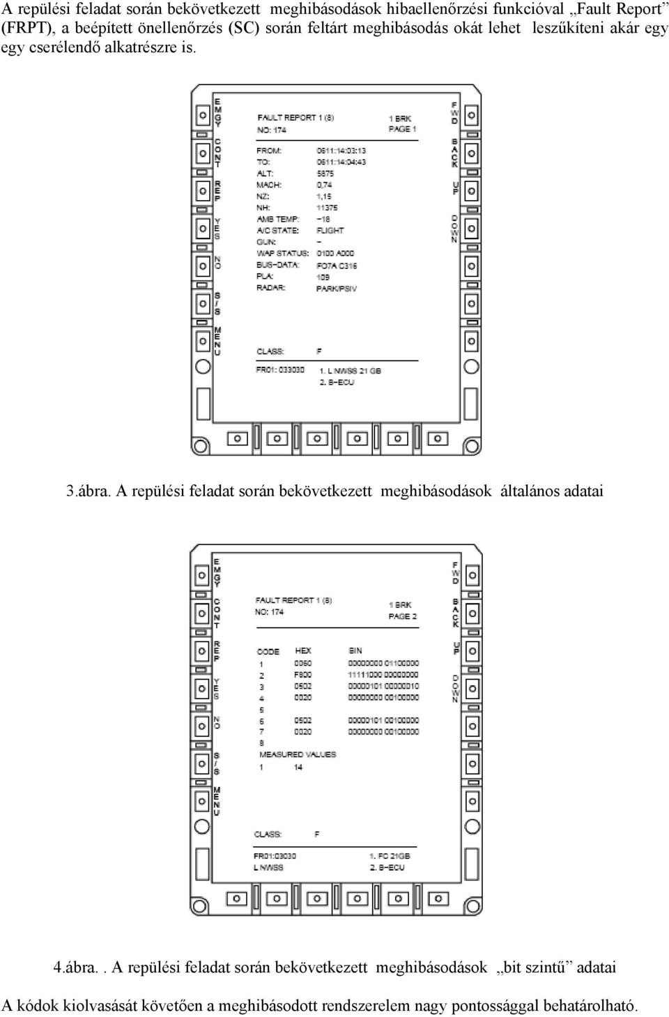 A repülési feladat során bekövetkezett meghibásodások általános adatai 4.ábra.