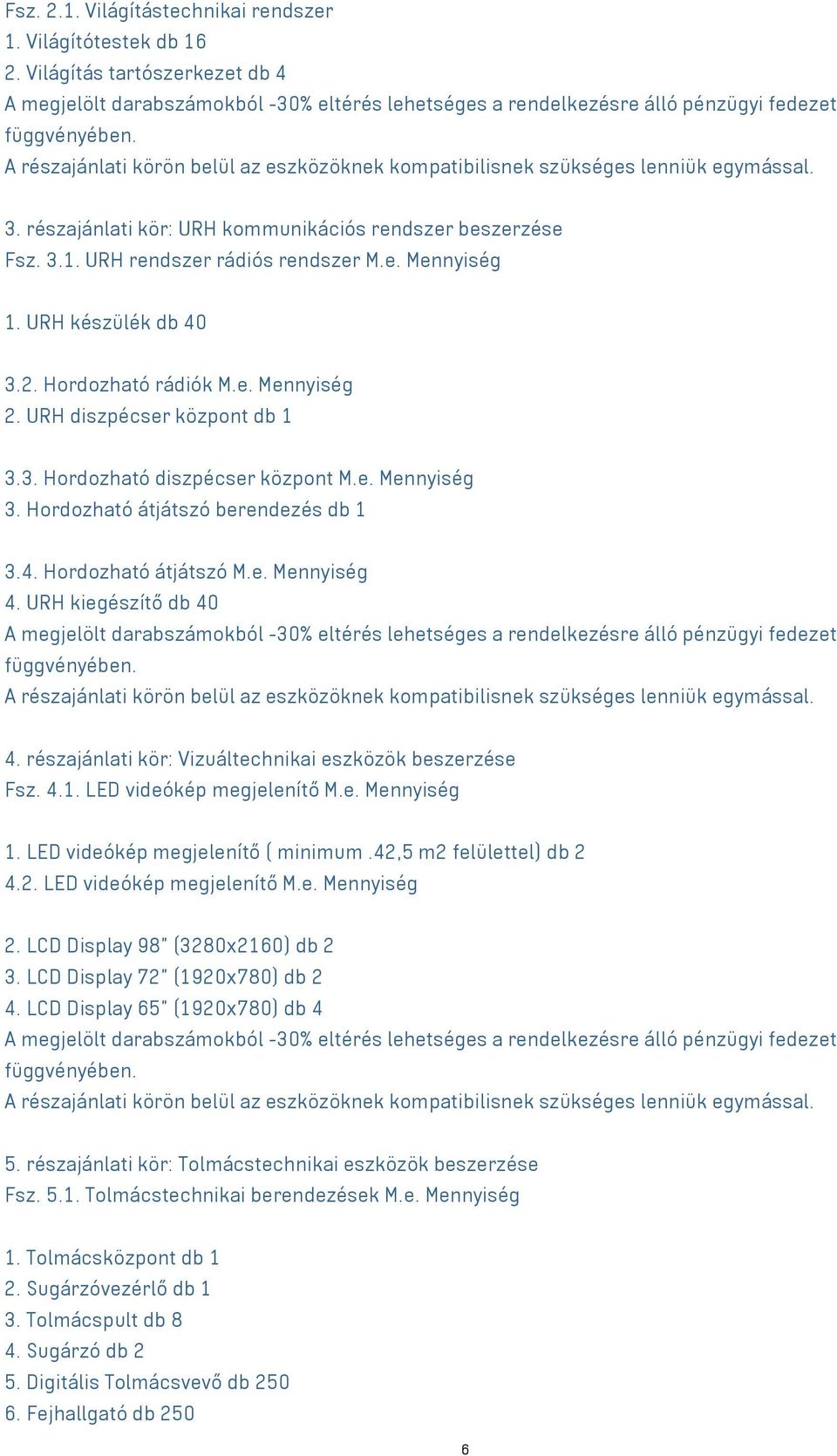 URH készülék db 40 3.2. Hordozható rádiók M.e. Mennyiség 2. URH diszpécser központ db 1 3.3. Hordozható diszpécser központ M.e. Mennyiség 3. Hordozható átjátszó berendezés db 1 3.4. Hordozható átjátszó M.