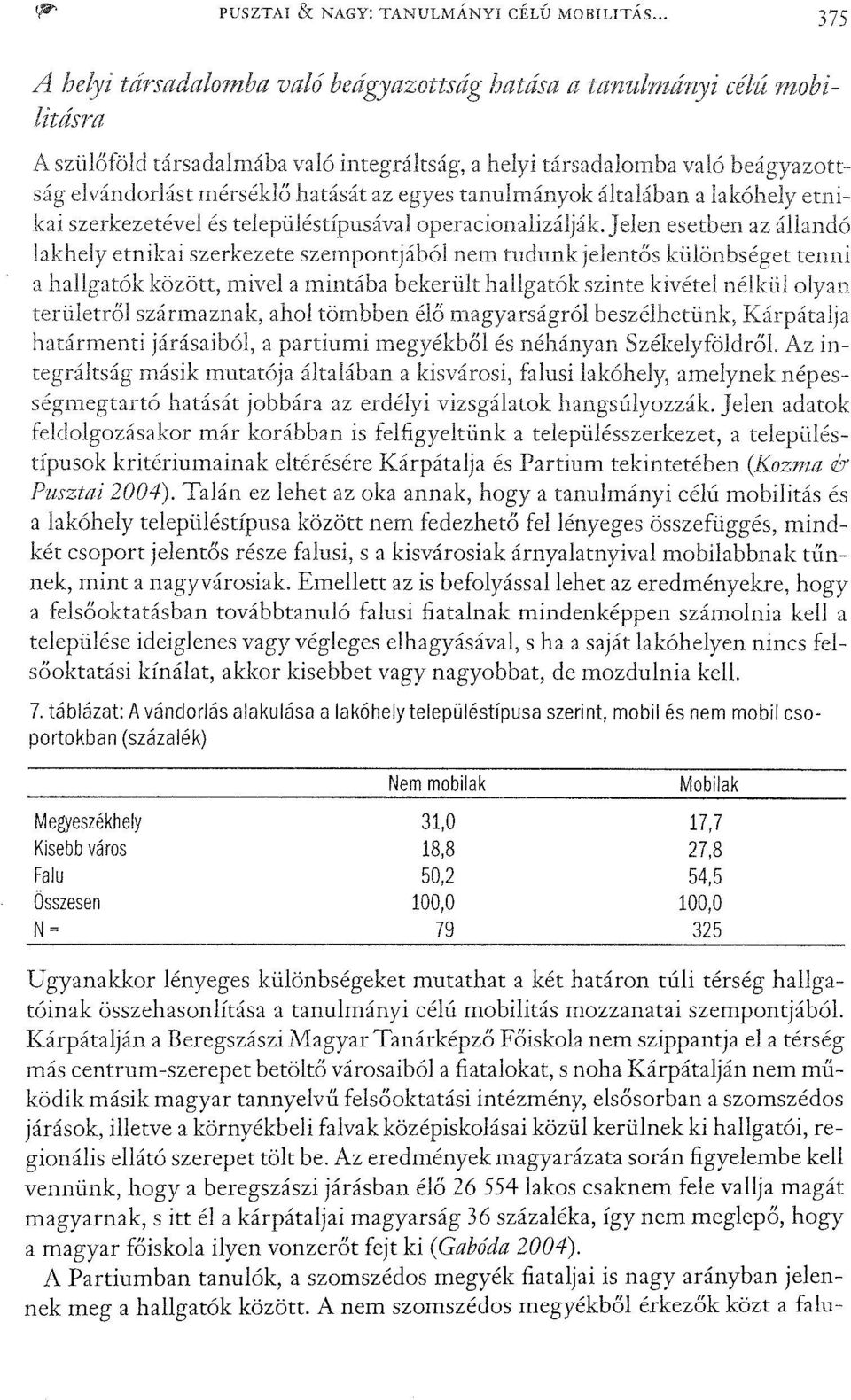 etnikai szerkezetével és településtípusával operacionalizálj:'ík.