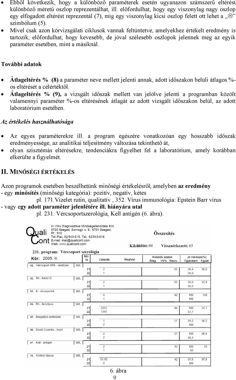 Mivel csak azon körvizsgálati ciklusok vannak feltüntetve, amelyekhez értékelt eredmény is tartozik, előfordulhat, hogy kevesebb, de jóval szélesebb oszlopok jelennek meg az egyik paraméter esetében,