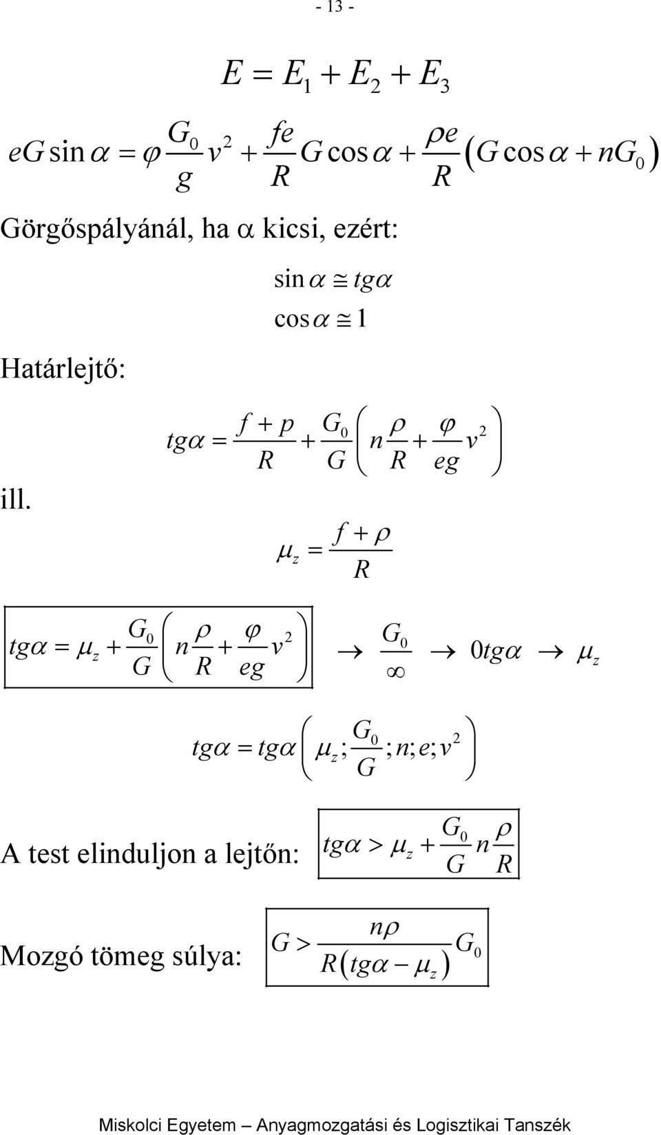 f + p G tg ϕ α + n + G eg f + µ z G ϕ α µ + + G eg tg z n G tgα µ z G tgα tgα