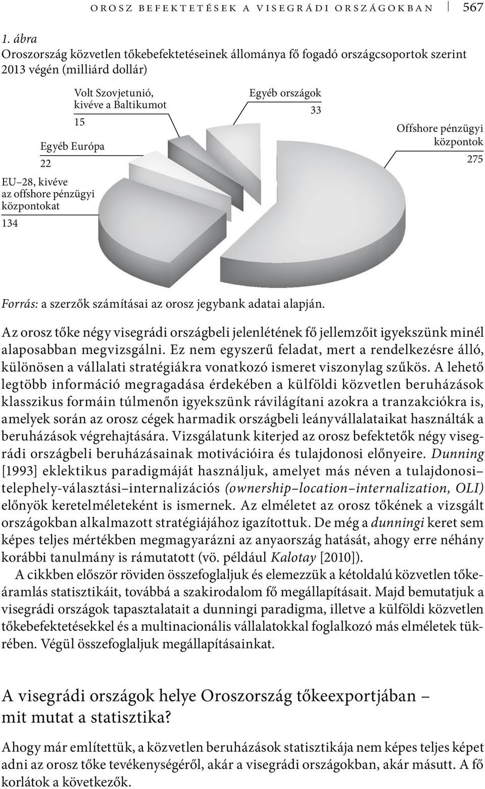 Szovjetunió, kivéve a Baltikumot 15 Egyéb országok 33 Offshore pénzügyi központok 275 Forrás: a szerzők számításai az orosz jegybank adatai alapján.