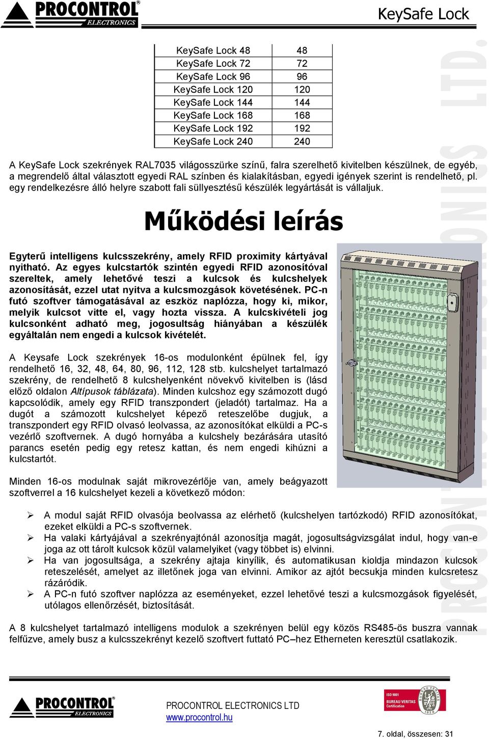 egy rendelkezésre álló helyre szabott fali süllyesztésű készülék legyártását is vállaljuk. Működési leírás Egyterű intelligens kulcsszekrény, amely RFID proximity kártyával nyitható.