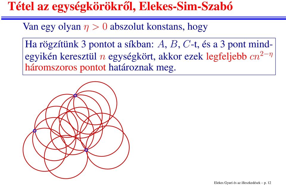 a 3 pont mindegyikén keresztül n egységkört, akkor ezek legfeljebb cn