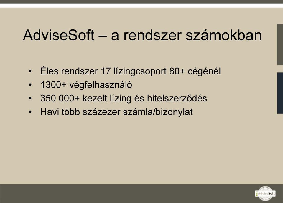 1300+ végfelhasználó 350 000+ kezelt