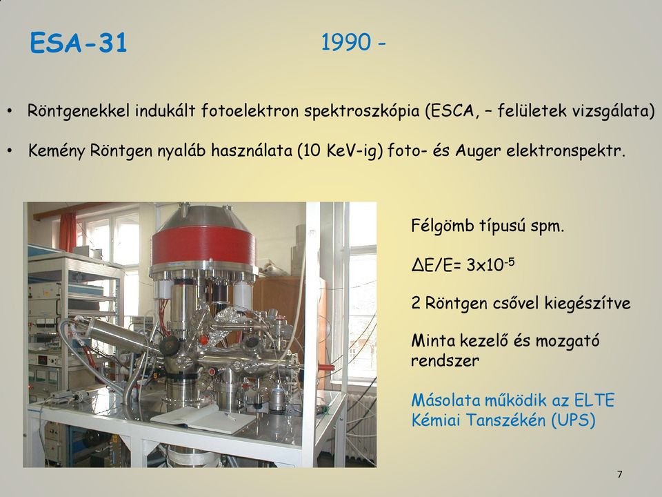 Auger elektronspektr. Félgömb típusú spm.