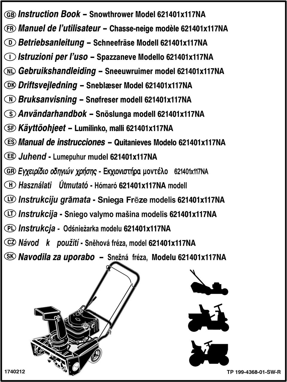 640x7NA Käyttöohjeet Lumilinko, malli 640x7NA Manual de instrucciones Quitanieves Modelo 640x7NA Juhend - Lumepuhur mudel 640x7NA Åã åéñßäéï ïäçãéþí ñþóçò - Åê éïíéóôþñá ìïíôýëï 640x7NA Használati