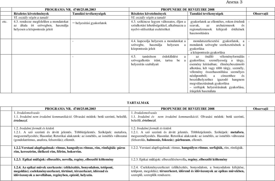 kifejező értékének hasznosítására 4.4. kapcsolja helyesen a mondatokat a szövegbe, használja helyesen a központozás jeleit 4.5.