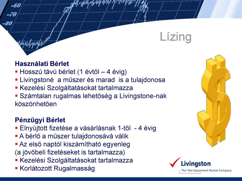 Bérlet Elnyújtott fizetése a vásárlásnak 1-től - 4 évig A bérlő a műszer tulajdonosává válik Az első naptól